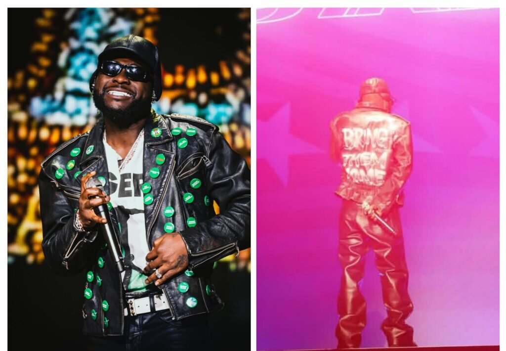 Oyo Abduction: Davido dons ‘Bring Them Home’ jacket at World Cup concert Oyo Abduction: Davido dons ‘Bring Them Home’ jacket at World Cup concert
