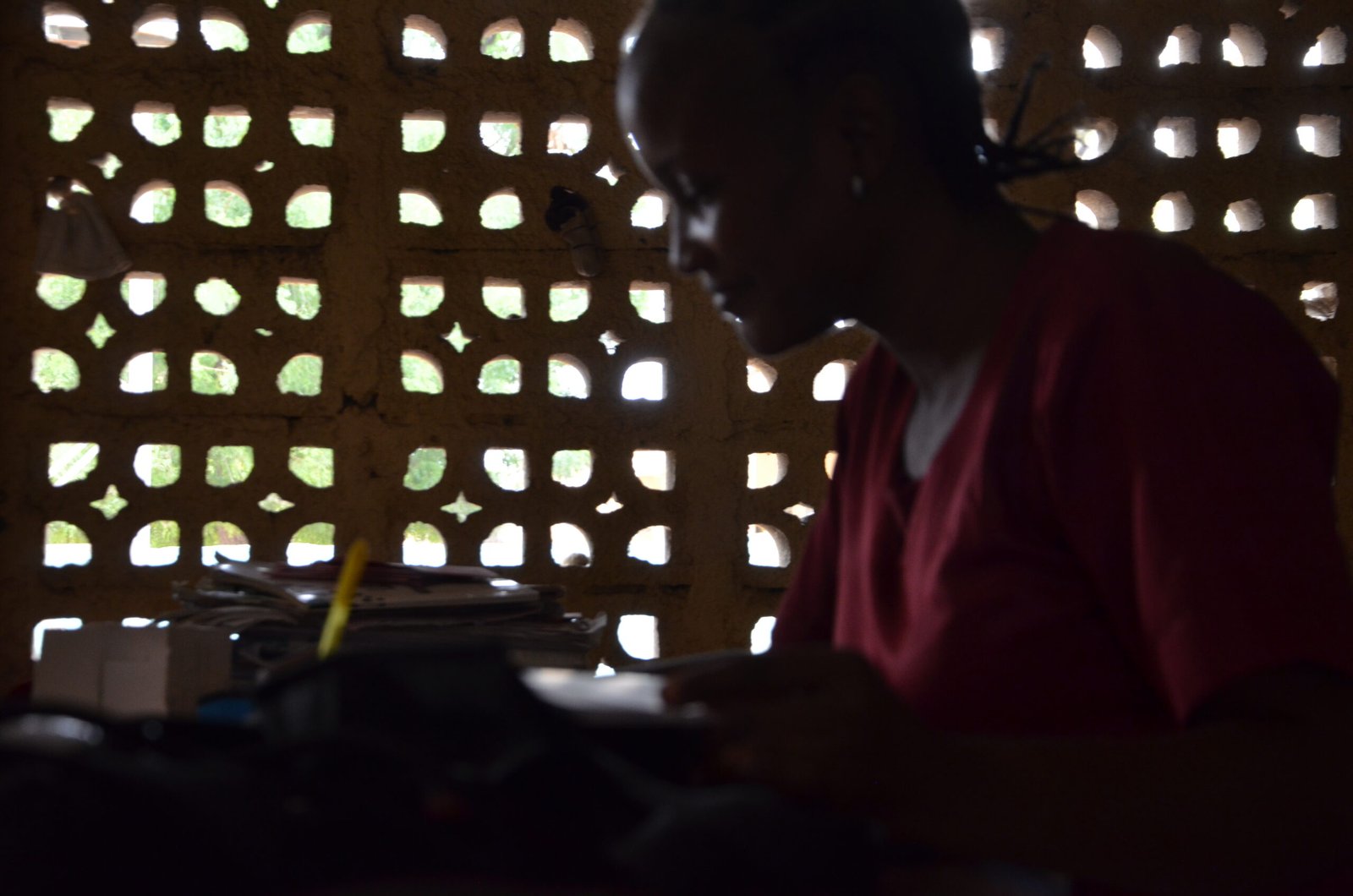 A Voluntary staff at the desk at Njobbore PHC
