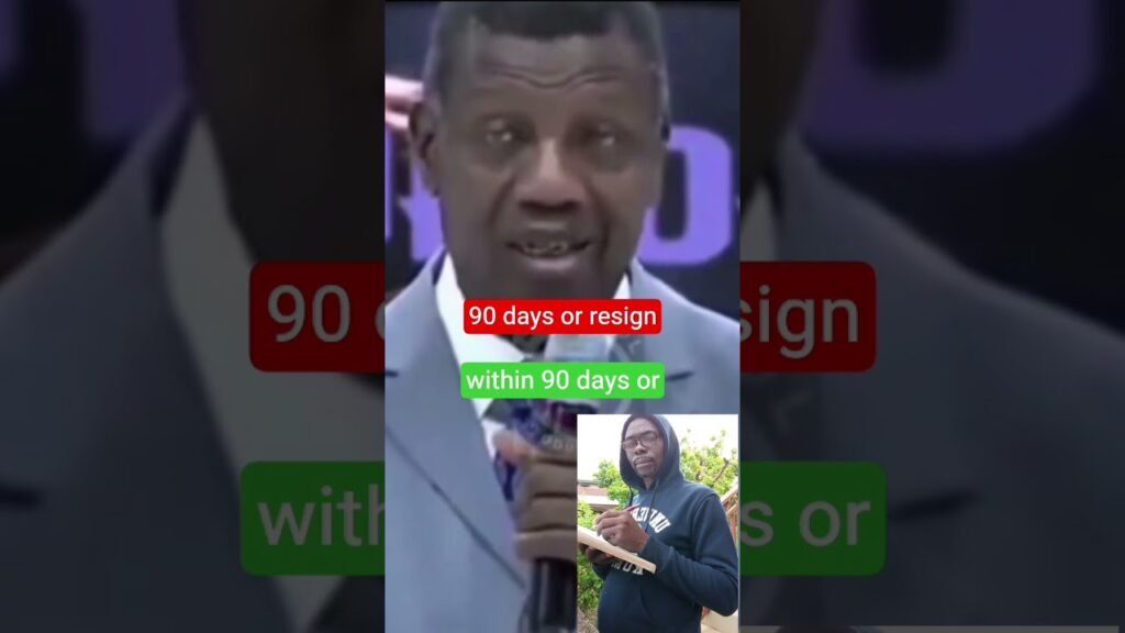 Daddy Adeboye has spoken: 90 days or resign. @bodeokedayo Daddy Adeboye has spoken: 90 days or resign. @bodeokedayo