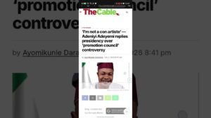 ‘I’m not a con artiste’ — Adeniyi Adeyemi replies presidency over ‘promotion council’ controversy ‘I’m not a con artiste’ — Adeniyi Adeyemi replies presidency over ‘promotion council’ controversy