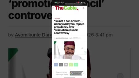 ‘I’m not a con artiste’ — Adeniyi Adeyemi replies presidency over ‘promotion council’ controversy ‘I’m not a con artiste’ — Adeniyi Adeyemi replies presidency over ‘promotion council’ controversy