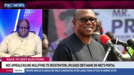 NDC Appeals Ruling Nullifying Its Registration, Uploads Obi’s Name On INEC’s Portal NDC Appeals Ruling Nullifying Its Registration, Uploads Obi’s Name On INEC’s Portal