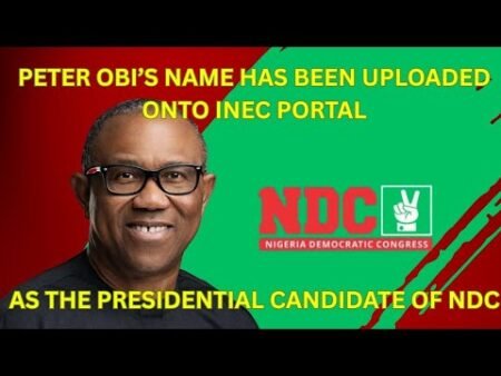 #BreakingNews Peter Obi’s Name Has Bn Uploaded Onto INEC Portal As The Presidential Candidate Of NDC #BreakingNews Peter Obi’s Name Has Bn Uploaded Onto INEC Portal As The Presidential Candidate Of NDC