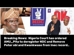 Breaking News: Nigeria Court has ordered AMU_Pita to deregister NDC and Remove OK ticket from Inec Breaking News: Nigeria Court has ordered AMU_Pita to deregister NDC and Remove OK ticket from Inec