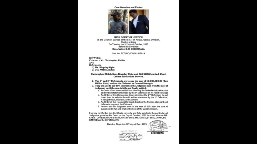 CASE OF CHRISTOPHER EHIFOH AND KINGSLEY UGHE AND 360NOBS #news #nigerianews #livestream #fyp