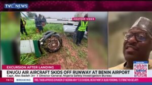 Enugu Air Aircraft Skids Off Runway At Benin Airport Enugu Air Aircraft Skids Off Runway At Benin Airport