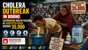 Cholera outbreak in Borno overwhelms health facilities as suspected cases exceed 35,000