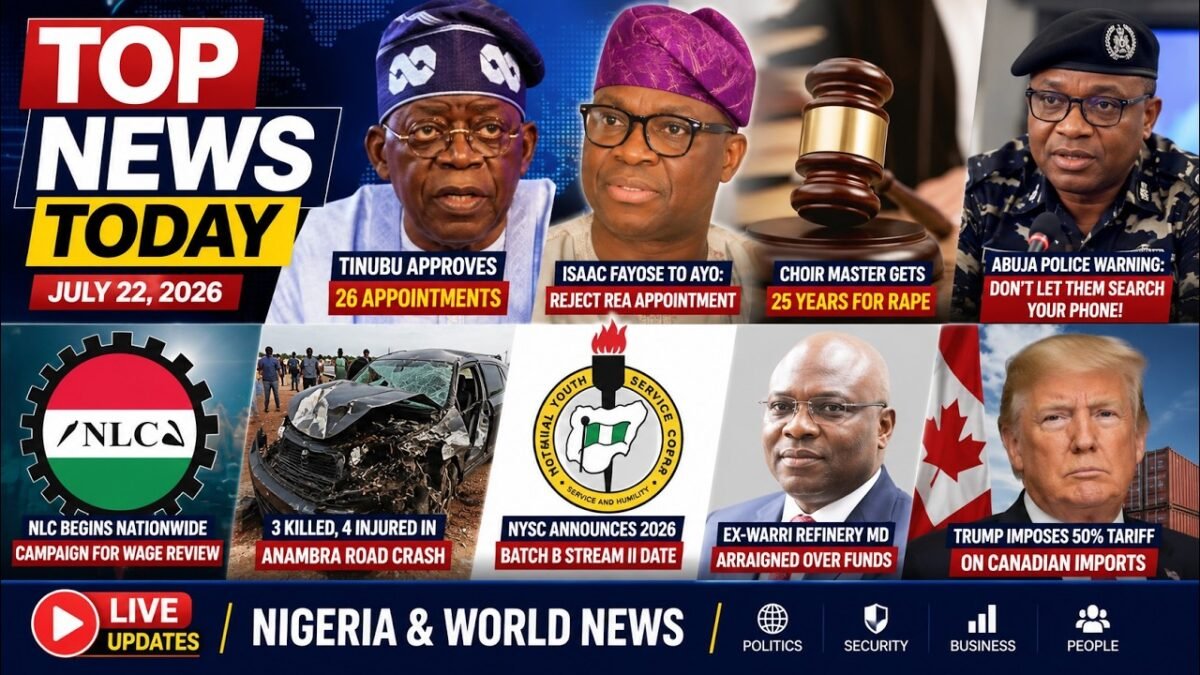 Nigeria News Today | Tinubu Appoints 26 Officials, Fayose Reacts, NLC Demands Wage Review Nigeria News Today | Tinubu Appoints 26 Officials, Fayose Reacts, NLC Demands Wage Review