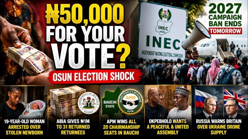 NIGERIA NEWS TODAY: ₦50,000 Vote Buying Alleged in Osun | 83 Nigerians Return From South Africa NIGERIA NEWS TODAY: ₦50,000 Vote Buying Alleged in Osun | 83 Nigerians Return From South Africa