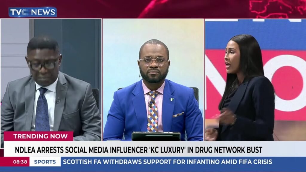 Trending Now: NDLEA Arrests Social Media Influencer ‘KC Luxury’ In Drug Network Bust Trending Now: NDLEA Arrests Social Media Influencer ‘KC Luxury’ In Drug Network Bust