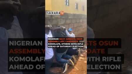 Nigerian Navy Arrests Osun Assembly APC Candidate Komolafe, Others With Rifle Ahead Of Election Nigerian Navy Arrests Osun Assembly APC Candidate Komolafe, Others With Rifle Ahead Of Election