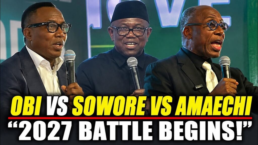 WATCH: Peter Obi, Sowore & Amaechi Clash at NBA Conference Over 2027 Election