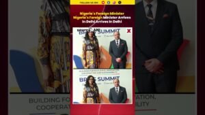 #watch | Nigeria’s Foreign Minister Bianca Ojukwu Arrives In Delhi For 18th BRICS Summit #shorts
