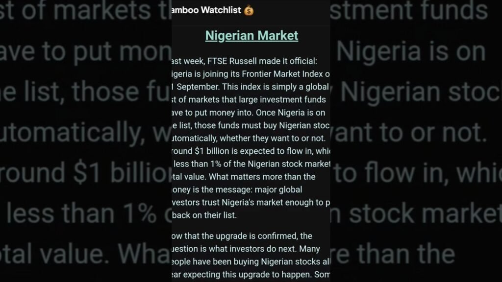 BILLION DOLLAR INVESTMENT COMING INTO NIGERIA’S STOCK EXCHANGE. Don’t Miss Out #marketsweekly BILLION DOLLAR INVESTMENT COMING INTO NIGERIA’S STOCK EXCHANGE. Don’t Miss Out #marketsweekly