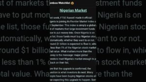 BILLION DOLLAR INVESTMENT COMING INTO NIGERIA’S STOCK EXCHANGE. Don’t Miss Out #marketsweekly BILLION DOLLAR INVESTMENT COMING INTO NIGERIA’S STOCK EXCHANGE. Don’t Miss Out #marketsweekly