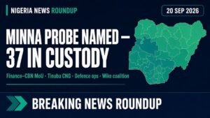 Nigeria News Today 20 Sep 2026: Minna Probe Named, Finance – CBN MoU, Tinubu CNG Push Nigeria News Today 20 Sep 2026: Minna Probe Named, Finance – CBN MoU, Tinubu CNG Push