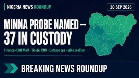 Nigeria News Today 20 Sep 2026: Minna Probe Named, Finance – CBN MoU, Tinubu CNG Push Nigeria News Today 20 Sep 2026: Minna Probe Named, Finance – CBN MoU, Tinubu CNG Push