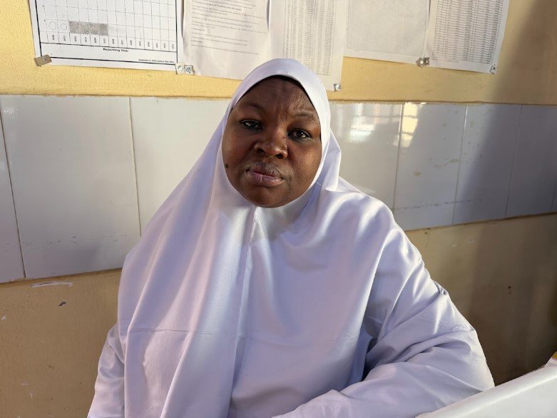 Aisha Labaran, a Community Health Extension Worker (CHEW) at PHC Abdu Kwari, Sabon Gari LGA, Kaduna State. (CREDIT: Nike Adebowale-Tambe)