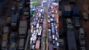 Aerial View Of Gridlock On Lagos-Ibadan Expressway Aerial View Of Gridlock On Lagos-Ibadan Expressway