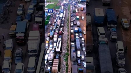 Aerial View Of Gridlock On Lagos-Ibadan Expressway Aerial View Of Gridlock On Lagos-Ibadan Expressway