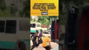 EKITI RESIDENTS CHASE MOVING APC CAMPAIGN BUS FOR BREAD. #nigeria #news #apc #campaign EKITI RESIDENTS CHASE MOVING APC CAMPAIGN BUS FOR BREAD. #nigeria #news #apc #campaign