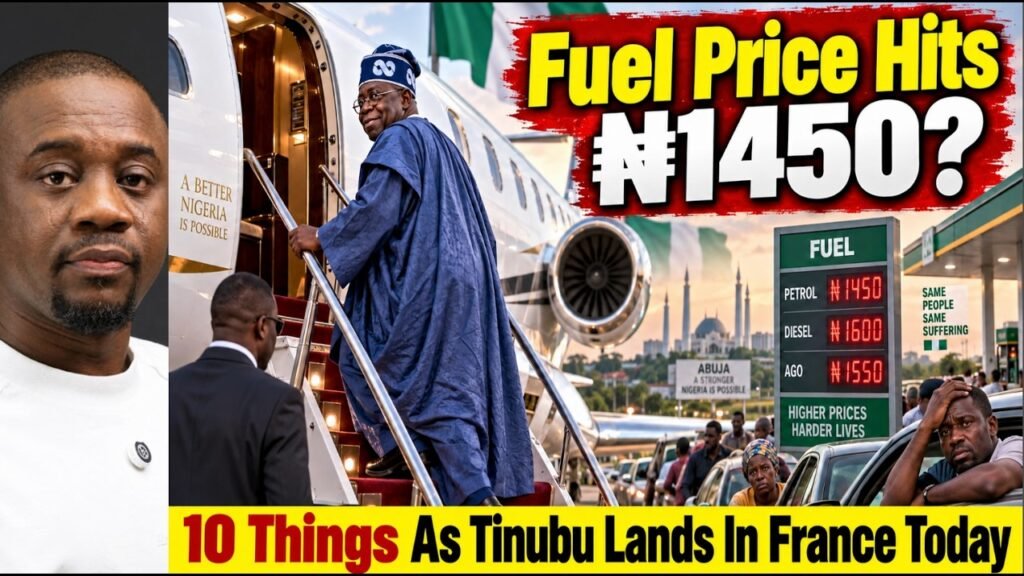 Nigerians Cry Out As Fuel Price Hits ₦1,450? | 10 Things As Tinubu Lands in Paris Today To Cool Off Nigerians Cry Out As Fuel Price Hits ₦1,450? | 10 Things As Tinubu Lands in Paris Today To Cool Off