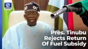 ‘Nigeria Was Like A Sick Patient Who Has Cancer’, Tinubu Rejects Return Of Fuel Subsidy ‘Nigeria Was Like A Sick Patient Who Has Cancer’, Tinubu Rejects Return Of Fuel Subsidy