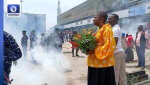 #EndSARS Anniversary: Police Fire Tear Gas To Disperse Gathering At Lekki Toll Gate