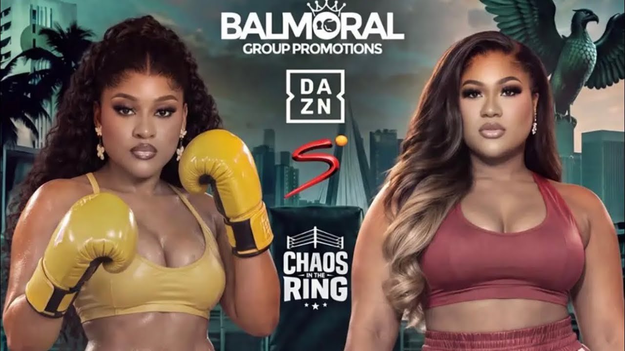 BBN Star Phyna and Actress Nkechi Blessing during their celebrity boxing bout